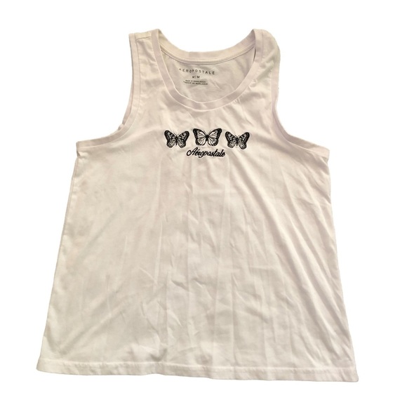 AEROPOSTALES Butterfly white tank top - Picture 1 of 7